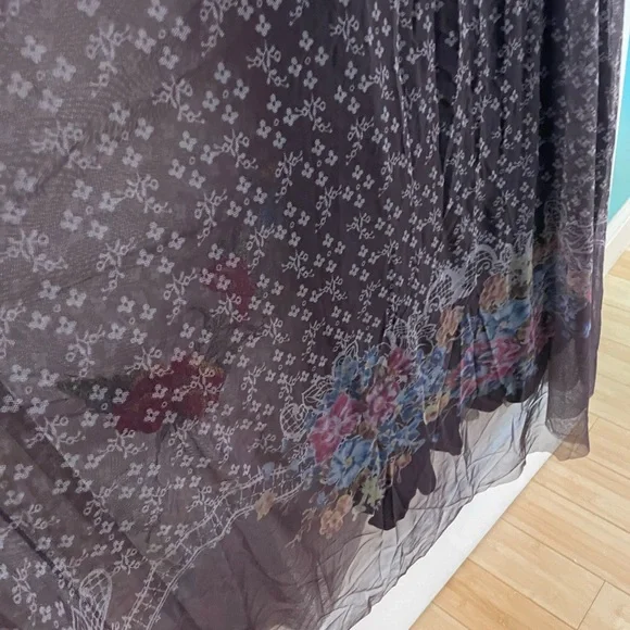 Johnny Was, Eleir printed mesh Maxi Dress Size XXL Floral Sleeveless Embroiderd - Picture 9 of 11